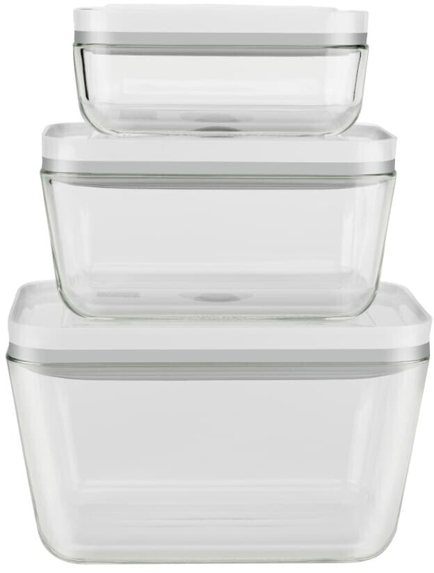 ست ظروف وکیوم 3 پارچه زولینگ آلمان جنس شیشه درب سفید | سایز S/M/L | مدل ZWILLING Fresh Save